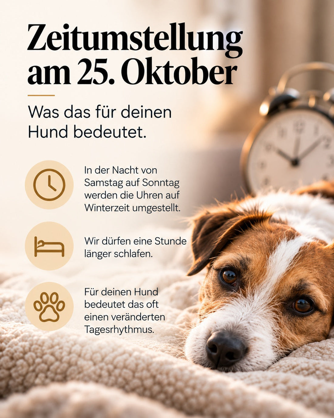 Zeitumstellung am 25. Oktober: Was das für deinen Hund bedeutet