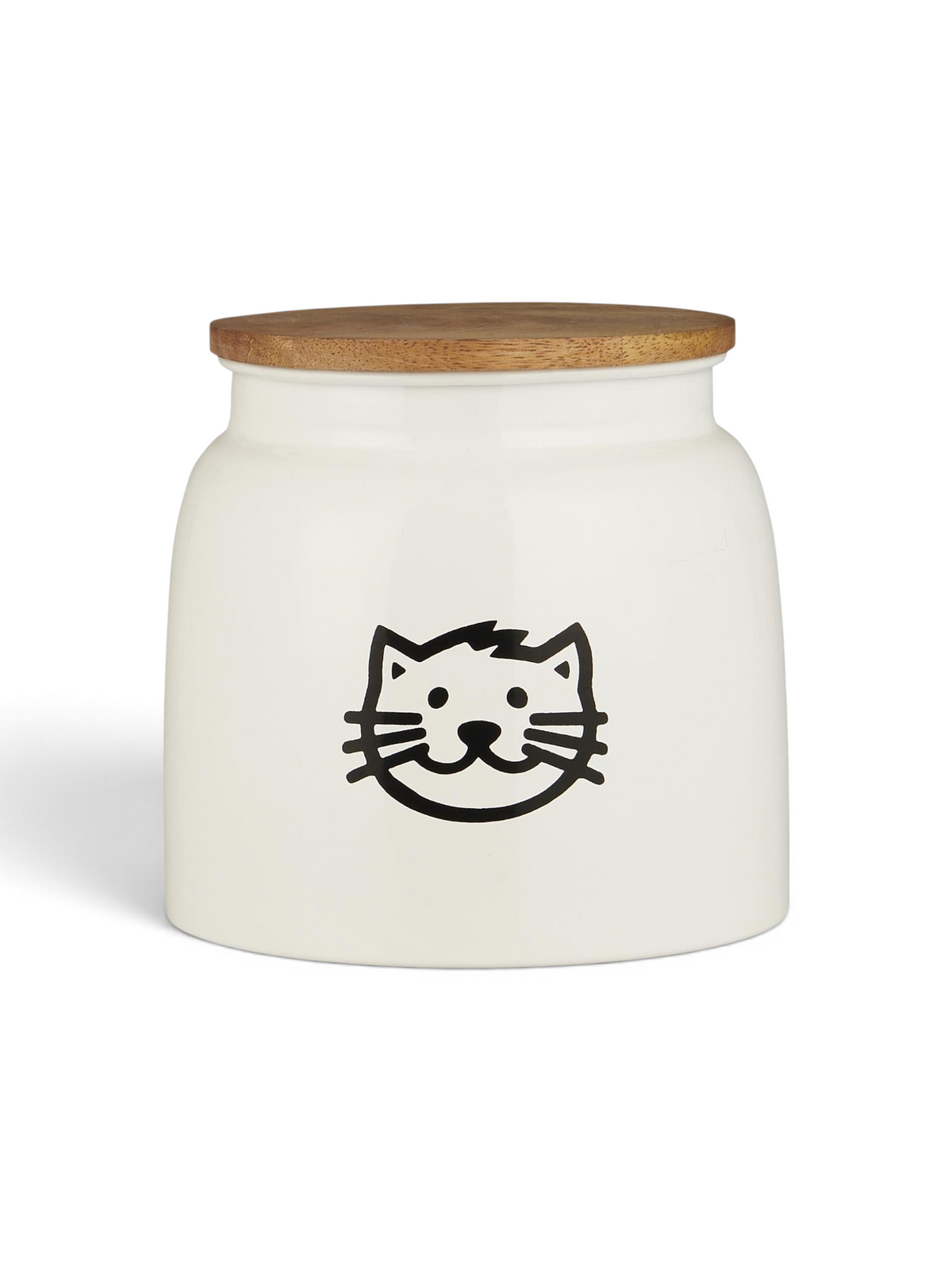 Katzenfutterdose weiß mit Holzdeckel